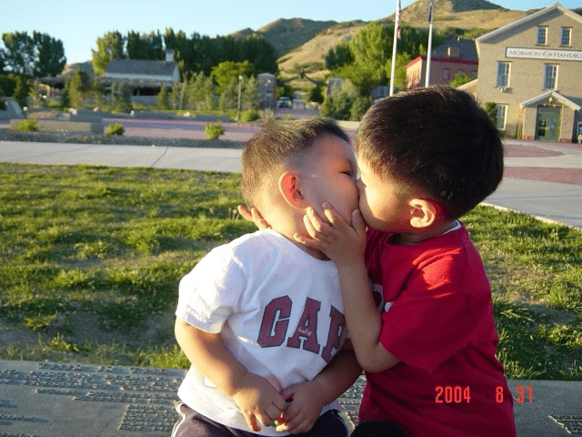 Me and bro have a kiss